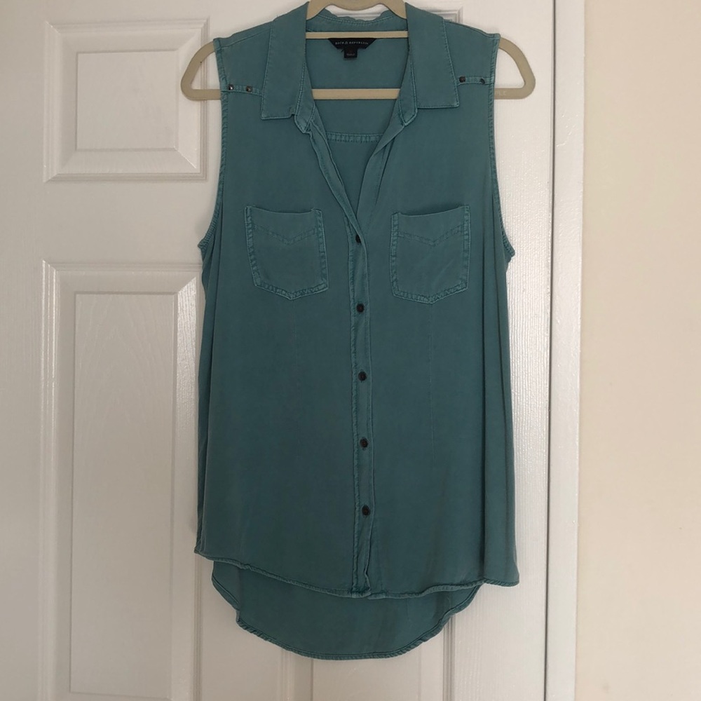 Worn once studded Turquoise collared tank